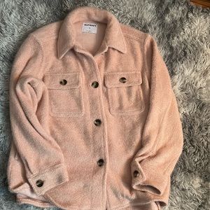 pink oversized teddy coat